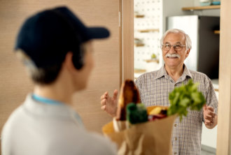 man delivering groceries